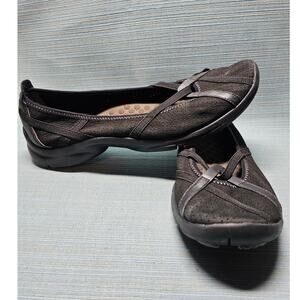 Clarks Privo Shoes Womens Size 9.5 Black Mary Jane Flats Cross Strap Comfort